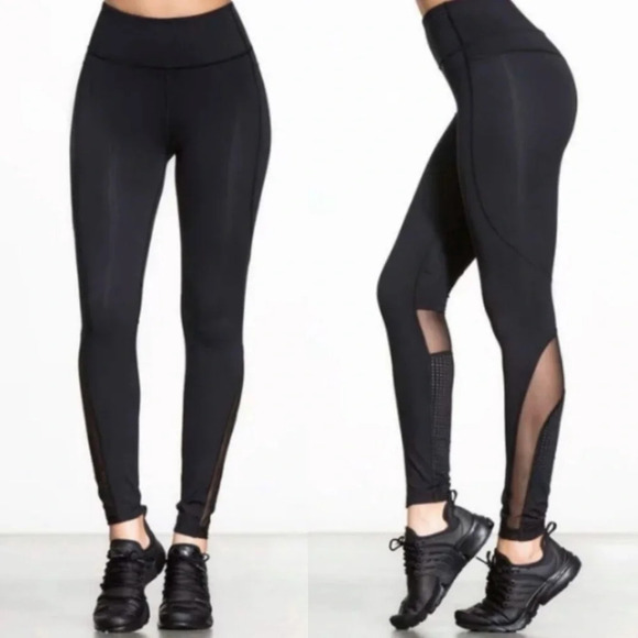 Alala Black High Rise Mesh Perforated Full Length Siren Leggings Women's Size XS - Picture 1 of 12